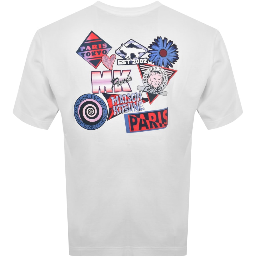 Maison Kitsune Surf Collage T Shirt White | Mainline